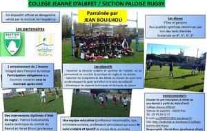 La Section Paloise partenaire de l'option rugby au collège Jeanne d'Albret