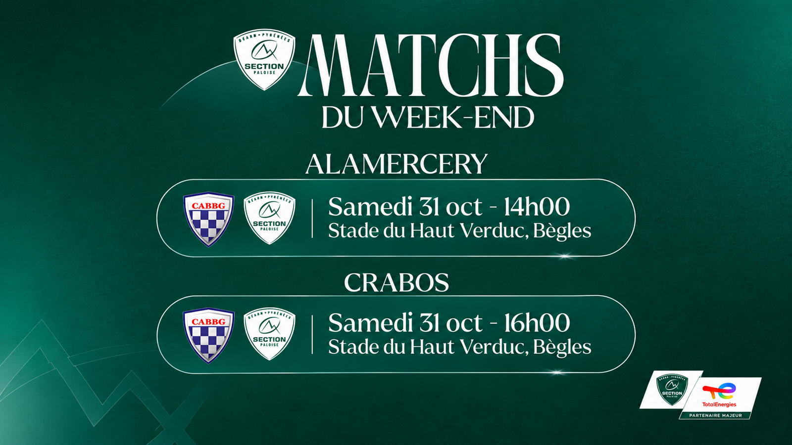 Programme du weekend