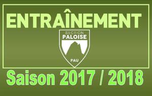 Infos entrainements saison 2017-2018