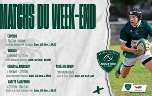 Matchs du samedi 3 décembre