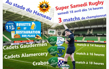 18 avril : super samedi rugby