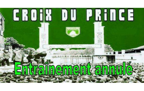 Entraînement annulé ce mercredi
