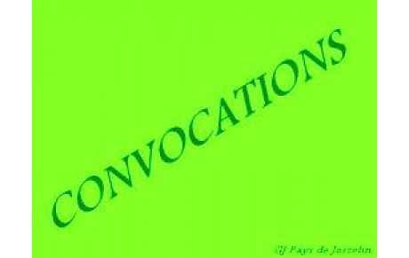 Convocation réunion du 21 février à 18h00