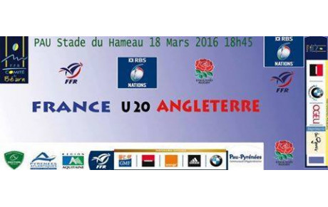 18 mars : France / Angleterre U20 au Hameau