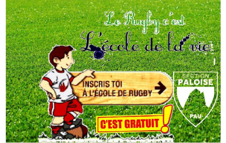 l'Ecole de rugby, c'est gratuit maintenant