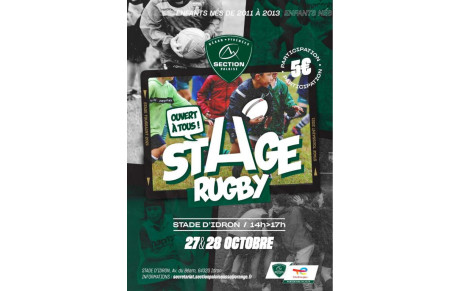 Stage rugby catégorie poussins