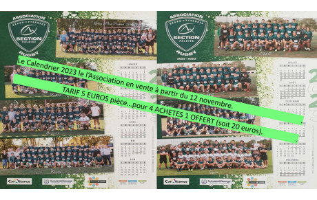 CALENDRIER 2023 ASSOCIATION SECTION PALOISE RUGBY