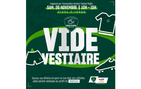 Opération vide vestiaire reporté au 7 janvier