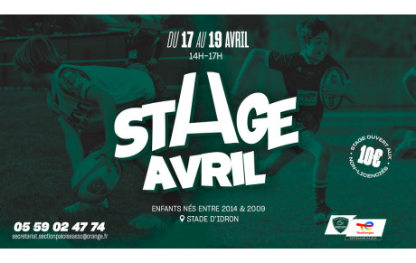 Stage de Pâques du 17 au 19 avril