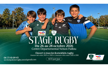 Stage rugby pour M10 ; M12 ; M14