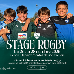 Stage rugby pour M10 ; M12 ; M14